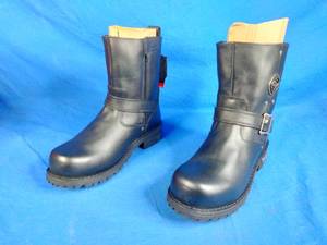 New Milwaukee Black Leather Mens Short Motorcycle Boot - Medium Width Size 10