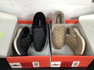 lot 37 image: 2 New Womens Baretraps Gemma Spring  Winter Faux Fur Lined Shoes  Mules  Slippers Size 6.5 Taupe & Black