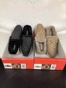 lot 40 image: 2 New Womens Baretraps Gemma Spring  Winter Faux Fur Lined Shoes  Mules  Slippers Size 9 Taupe & Black