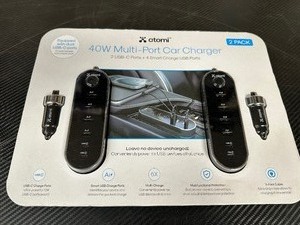lot 62 image: Atomi 40W 12V USB Charger, 2-pack