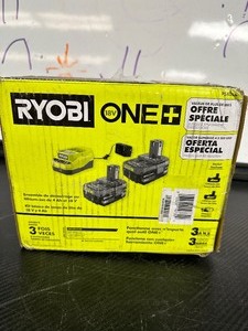 lot 110 image: 2 Pack Ryobi ONE 18V Lithium-Ion 4.0 Ah Battery With Charger