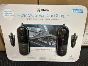 lot 58 image: Atomi 40W 12V USB Charger, 2-pack