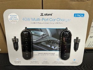 lot 112 image: Atomi 40W 12V USB Charger, 2-pack