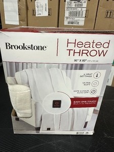 lot 116 image: New Brookstone Heated Throw Blanket 50 x 60