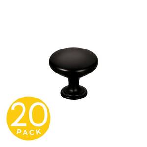 lot 66 image: Sapphire Alpha Series 1 in. Black Modern Round Cabinet Knob (20-Pack)