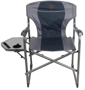 lot 97 image: TIMBER RIDGE Lightweight Oversized Camping Chair, Portable Aluminum Directors Chair with Side Table Supports 400lbs Ideal Gift