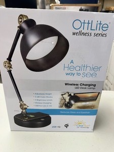 lot 98 image: New Ottlite Desk  Table Lamp with Wireless Phone Charging Pad