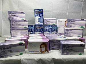 lot 40 image: Lot of Mixed Brand NEW Healthcare Particulate Respirators and Surgical Face Masks (Braval, Moldex, Medicom)