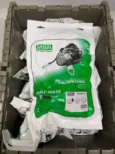 lot 41 image: WOW MSRP $1000  Lot of 15 NEW MSA The Safety Company Advantage 420 Half Mask - Mixed size lot (does not include filters pictured)