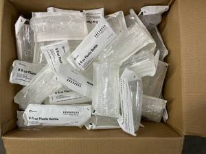 lot 63 image: Lot of 66 NEW Abbott 8 fl. oz. Custom Feeding System Reusable Freezable Plastic Bottles 