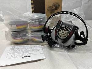 lot 56 image: AO Safety Quick Latch 8000 Respirator Half Mask Respiratory Protection and Particulate Filter Cartridges NEW