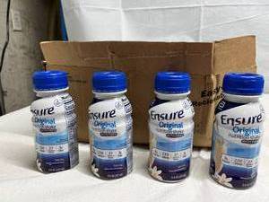 lot 57 image: 1 Case NEW Abbott 8 fl. oz. Ensure Original Nutrition Shake with Fiber - Vanilla - Expiration 225