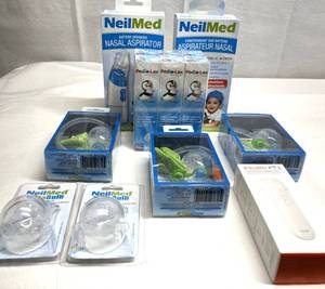 lot 18 image: Lot of NEW (2) NeilMed Battery Operated Nasal Aspirator, (3) Pedia-Lax Sodium Phosphates Saline Enema, (2) NeilMed NasaBulb Nasal Aspirator, (1) iHealth PT3 Infrared No-Touch Forehead Thermometer