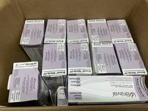 lot 28 image: WOW MSRP $360  12 Boxes NEW Braval 300-Pack Nitrile PF Powder-Free Textured Fingertips Medical Examination Gloves