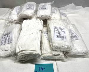 lot 81 image: Lot of 14 Packages (12 Pairs per package) NEW 100% Cotton Industrial Mens&nbspGloves