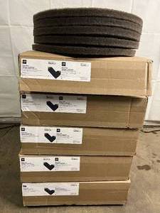 lot 64 image: 5 Cases (5 each per case) NEW Medline EVSBURN19T Single-Use Burnishing Floor Pad - Tan
