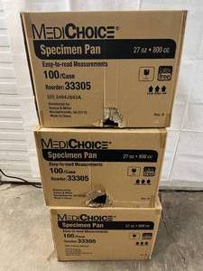 lot 74 image: 3 Cases (100 each per case) NEW MediChoice 33305 Specimen Pans