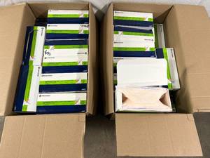 lot 75 image: 2 Open Box Cases NEW Halyard 46727 FluidShield 3 N95 Particulate Filter Respirator and Surgical Mask with SO SOFT Lining - Size Regular Orange