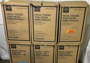lot 123 image: 6 Cases (72 each per case) NEW Medline NON243276 2-Ply Facial Tissues - White