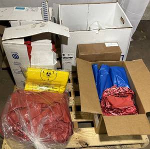 lot 130 image: Lot of Mixed Brand NEW Trash Garbage Can Liners (Novaplus, Patterson, etc.)