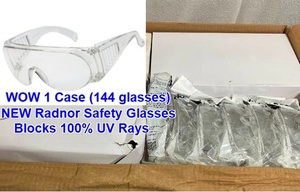 lot 14 image: MSRP $450  1 Case (144 glasses) NEW Radnor Safety Glasses Clear Lens Work UV & Anti-Scratch Coating Protective Eyewear - Blocks 100% Of UV rays