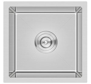 lot 14 image: MENATT 15 x 15 Inch Undermount Bar Sink, Single Bowl Handmade Stainless Steel Small Kitchen Bar Sink, 15 x 15 x 8
