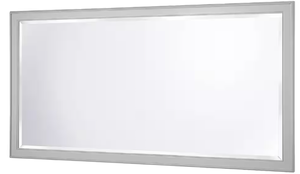 lot 24 image: Home Decorators Collection Gazette 60 in. W x 31 in. H Rectangular Wood Framed Wall Bathroom Vanity Mirror in Grey