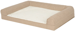 lot 209 image: FurHaven Plush & Performance Linen Orthopedic Sofa Pet Bed for Dogs & Cats, Large