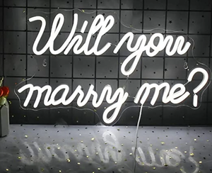lot 213 image: Wanxing Will You Marry Me LED Neon Light Sign