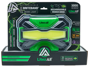 lot 221 image: LitezAll Rechargeable 3000 Lumen LED Briteband Wide Beam Work Light