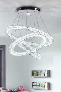 lot 243 image: Modern LED Chandeliers Crystal Chandeliers Ceiling Light Three Rings Pendant Light with Acrylic for Bedroom Dinning Room Hallway(Cool White 304050)