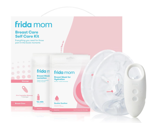 lot 300 image: Frida Mom Breastfeeding Essentials Kit, Heat Pads, 2-in-1 Lactation Massager, Hydration Mask, 9pc Set