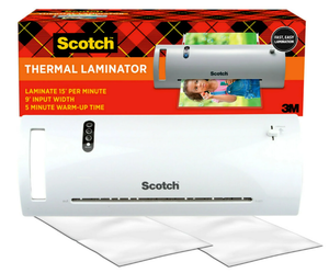 lot 302 image: Scotch Thermal Laminator Plus 2 Letter Size Pouches (TL902)