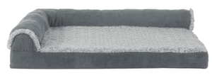 lot 328 image: FurHaven Rectangular Stone Gray Polyester Bolster Dog Bed (Medium)