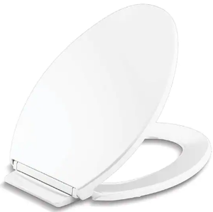 lot 342 image: KOHLER Highline Elongated Grip Tight Bumpers, Soft Close Front Toilet Seat in White