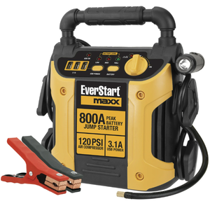 lot 403 image: 800 Peak Amp Jump Starter w 120 PSI Compressor, pivoting LED light, 3X USB ports
