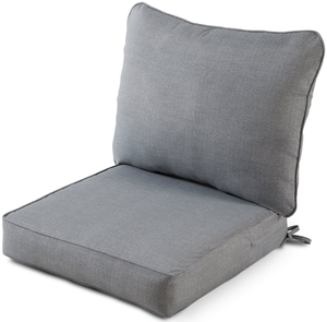 lot 433 image: Greendale Home Fashions 2-Piece Heather Gray 24W Premium Deep Seat Cushion Set