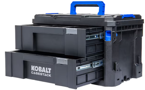 lot 442 image: Kobalt CASESTACK 14.16-in W x 21-in H x 13.5-in D 2-Drawer Black Plastic Tool Box