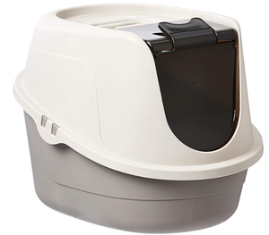 lot 443 image: Amazon Basics Cat Litter Box with Lid, No-Mess, Standard