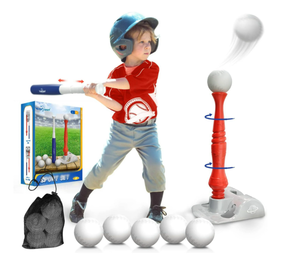 lot 114 image: T Ball Sets for Kids 3-5, 5-8, Tee Ball Set for Toddlers, Baseball Outdoor Toy Includes 6 Large Balls