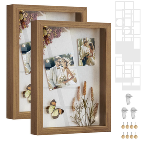 lot 116 image: 2PCS SONGMICS Shadow Box Frame, Deep Memory Display Case