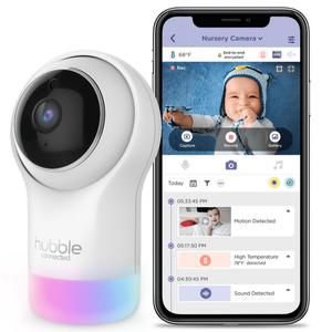 lot 133 image: Hubble Connect Nursery Pal Glow, Wi-Fi Baby Monitor with Pan, Tilt, and Zoom Function