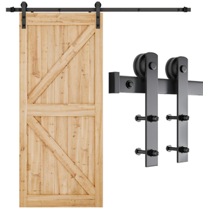 lot 148 image: SMARTSTANDARD 6.6FT Barn Door Hardware kit, Barn Door Track, Sliding Door Hardware kit