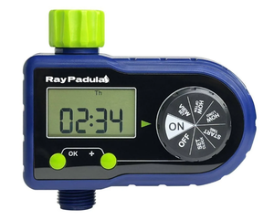 lot 538 image: LOT OF 2 Ray Padula 1-Zone Electronic Sprinkler Timer Digital Display, Leakproof, Weatherproof, AA Battery Powered