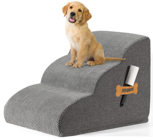 lot 620 image: Romrol Dog Stairs Ramp for Beds Couches, Extra Wide Pet Steps