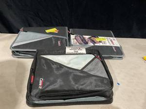 lot 323 image: LOT OF 3 Case-it The Universal Zipper Binder - 2 Inch O-Rings - Padded Pocket that holds up to 13 Inch LaptopTablet - Multiple Pockets