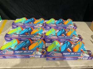 lot 355 image: LOT OF 6 Tidal Storm Kids Aqua Strike Water Blaster 3 Pack - Blue  Orange