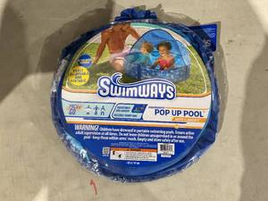 lot 357 image: LOT OF 6 SwimWays Elite Pop Up Baby Above Ground Pool with Canopy and Carry Case