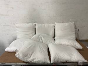 lot 205 image: OTOSTAR Throw Pillows Inserts 20x20 Inches, Set of 8 Square Form Cushion Stuffer for Couch, Sofa, Bed - Indoor Decorative Pillows Inserts - White