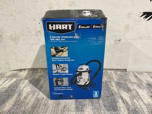 lot 147 image: HART 6 Gallon 5 Peak HP Stainless Steel WetDry Vacuum, VOC608S 3702